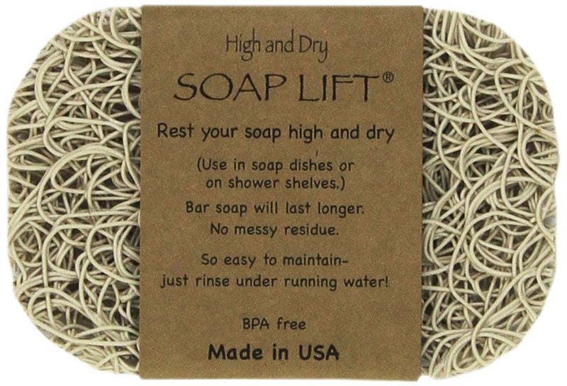 Soap Lift Soap Bar Holder - Flexible Shower Tray with Self-Draining Design - Soap Saver Made of BPA-Free Bioplastic - Handmade Soap Lift for Dishes, Shower & Bathroom Sink -1-Pack (Bone Color)